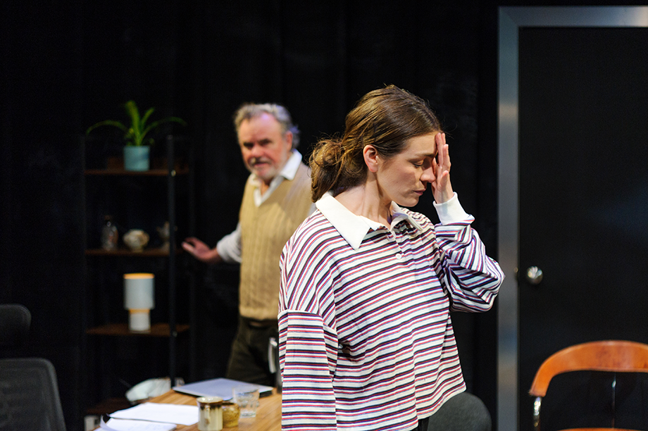 Darren Gilshenan as Loyd and Jessica Clarke as Jane (photograph by Sarah Walker)